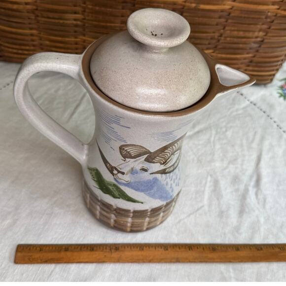 Vintage Studio Pottery by Eddy K (Eddy Kourishima) Dall Sheep Coffee Tea Pot USA - Picture 11 of 14